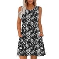 thumbnail image 2 of Sexy Vestido Casual para las Mujeres Imprimir sin Mangas Cuello Redondo Club Partido Túnica Mini Vestido, Poliéster Elastano, 2 of 8
