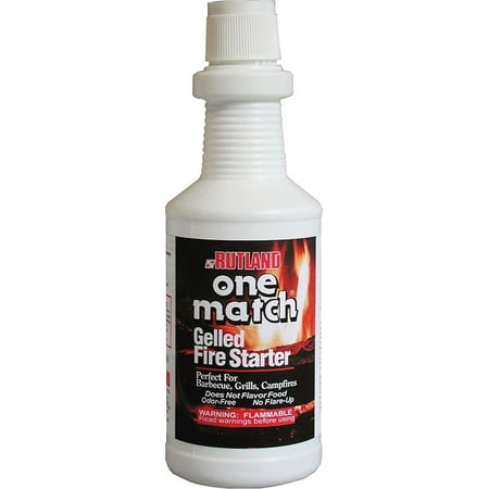 One Match Gel Fire Starter, 32 fl. oz. (Package may vary), Perfect for lighting: Barbeque grills, smokers, wood, cool, and pellet stoves or fireplaces and fire pits By Rutland