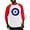 Red/White, variant on CafePress - Nazar Amulet Evil Eye Protection Baseball Jersey - Cotton Baseball Jersey, 3/4 Raglan Sleeve Shirt