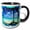 Black/White, variant on 3drose, Painted Palm Tree, 15oz Mug
