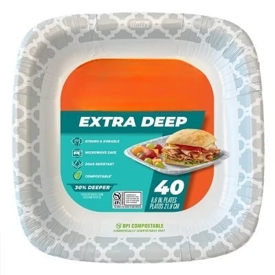Hefty Supreme Soak-Proof Everyday Large Dinner Foam Plates, 250 ct