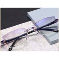 thumbnail image 3 of New Diamond-cut Bifocal Progressive Reading Glasses Anti Blue Light Blocking Multifocal Eyewear Ultralight Rimless Eyeglasses black +400, 3 of 6