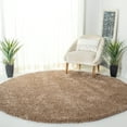 thumbnail image 2 of SAFAVIEH Milan Harlow Solid Plush Shag Area Rug, Dark Beige, 8' x 8' Round, 2 of 12