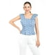 thumbnail image 1 of Blusa bordada con olanes Roman Fashion /Juvenil, 3220 (Mezclilla light) azul M, 1 of 6
