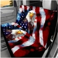 thumbnail image 3 of Binienty Bald Eagle American Flag Car Seat Covers Front And Back Full Set 14 Pieces Automotive Seat Covers with Armrest Cover 15 Inch Steering Wheel Cover Non Slip Universal Highback Bucket Seats, 3 of 8