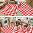 thumbnail image 5 of Red White Plaid Runner Rug 2.7x5 FT, Non Slip Entryway Carpet, Modern Farmhouse Buffalo Check Gingham Washable Soft Floor Carpet Entrance Mat Non-Shedding Throw Rug for Hallway Laundry Room Bedside, 5 of 9