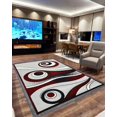 thumbnail image 5 of Star Abstract 5x7 Area Rug – Modern Contemporary Colorful Soft Polyester Carpet for Living Room Design 1311 Grey Red, 5 of 6