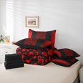 thumbnail image 5 of Homewish Red Leopard Print Twin Bedding Sets 7-Piece for Female, Chic Stripe Abstract Bedding Comforter Set, Modern Fashion Art Reversible Sheet Sets, Ultra Soft Bedroom Decor, 5 of 7