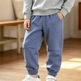 thumbnail image 5 of THJRPQJFD Kids Boys Cotton Active Jogger Pants Elastic Waist Athletic Joggers Classic Plain Sweatpants Casual Jogging Bottoms Track Pant Preppy Clothes, 5 of 5