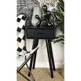 thumbnail image 3 of DecMode 16" x 28" Black Wood Single Drawer Accent Table, 1-Piece, 3 of 11