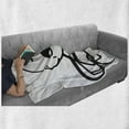 thumbnail image 6 of Humor Soft Flannel Fleece Blanket, Funny Stickman on the Table with Grumpy Forever Alone Facial Expression Design, Cozy Plush for Indoor and Outdoor Use, 70" x 90", Black and White, by Ambesonne, 6 of 6