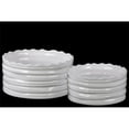 thumbnail image 1 of Urban Trends Collection 35411 2 Piece White Coated Ceramic Round Flower Pot with Wave Pattern Mouth & Ribbed Side- Set of Two - 10.00 x 10.00 x 5.00 in., 1 of 1