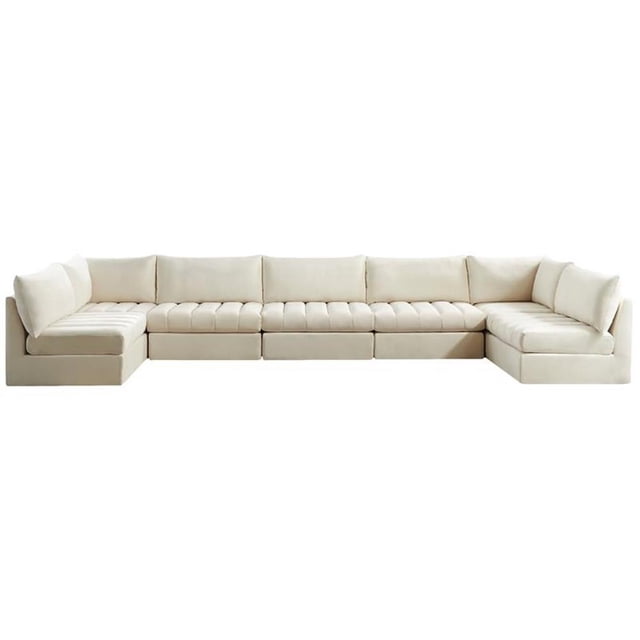 Meridian Furniture Jacob Sectionnel Modulaire en Velours Crème