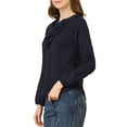 thumbnail image 4 of INSPIRE CHIC Women's Valentine's Day Ruffle Neck Long Sleeve Blouse Shirts XS Dark Blue, 4 of 7