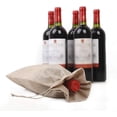 thumbnail image 3 of 6 fundas/bolsas reutilizables de arpillera para botellas de vino tinto o champán con cordón (bolsas de arpillera beige, 6,3" de ancho x 14,2" de largo), 3 of 6