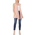 thumbnail image 4 of Women's Sleeveless Long Body Open Draped Front Solid Cardigan Vest S-3XL, 4 of 4