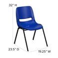 thumbnail image 6 of Flash Furniture HERCULES Series 880 lb. Capacity Blue Ergonomic Shell Stack Chair with Black Frame, 6 of 13