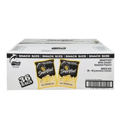 SMART FOOD Popcorn, White Cheddar (Case) 36x45.0 g