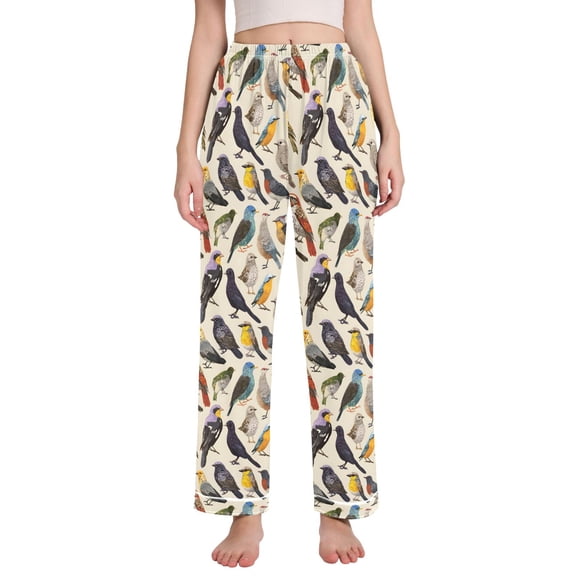 joogoo Women Various Birds Pajamas Pants Lounge Bottoms Pjs with Pockets M