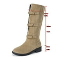 thumbnail image 4 of ATENAR Womens Boots,Knee High Boots,Cowboy Boots,Stability,Flock,Khaki,40(US:7.5), 4 of 9