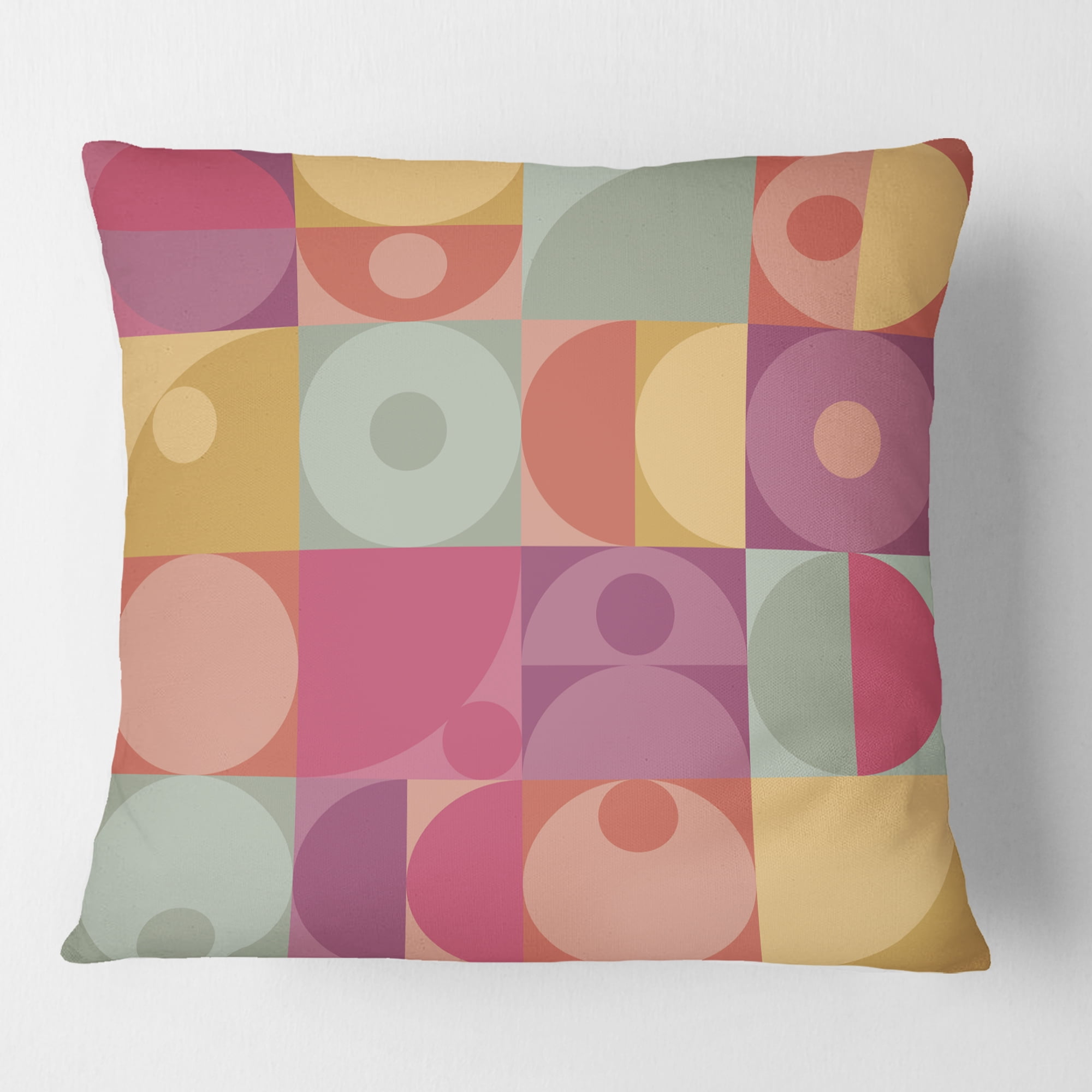 Designart Geometric Retro Minimal I' Mid-Century Modern Throw Pillow - 16x16