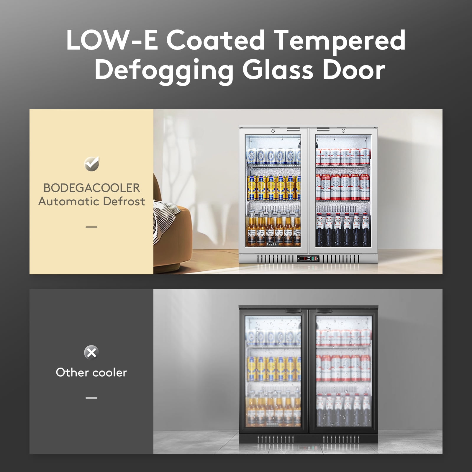 216-Can Beverage Refrigerator, Large Capacity Drink Fridge for Home Bar, Freestanding Beverage Cooler with Adjustable Shelves, LED Lighting