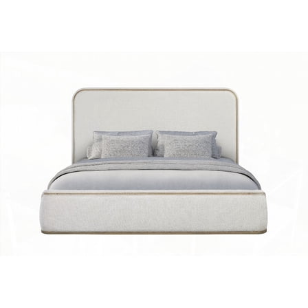 King Upholstered Bed - Low-Profile Footboard for Open Space
