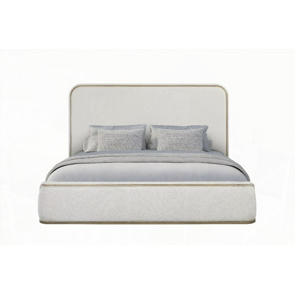 King Upholstered Bed - Low-Profile Footboard for Open Space
