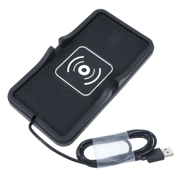 BRIGHTFUFU Cargador de coche inalámbrico C6, base de carga, alfombrilla de silicona antideslizante, soporte para teléfono móvil (negro)