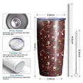 thumbnail image 6 of 20oz Tumblers Red Christmas Santa Pattern Stainless Steel Vacuum Insulated Double Wall Travel Tumbler Cups Mug with Lid and Straw,Cleaning Brush for Cold & Hot Drinks, 6 of 7