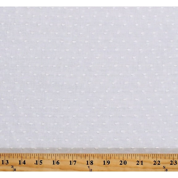 58" Cotton Swiss Tufted Dot Textured White Apparel Fabric by the Yard (3018R-8N)