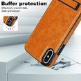 thumbnail image 5 of ELEHOLD Case for iPhone X/XS, Luxury PU Leather Anti-Scratch Magnetic Case with Invisible Kickstand for MagSafe Accessory,Khaki, 5 of 8