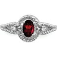 thumbnail image 5 of Sterling Silver Rhodium-Plated Garnet & Diam. Ring (Size 7) Made In India qbr16jan-7, 5 of 5