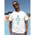 thumbnail image 2 of Keep Calm and Fly On Men White T-Shirt, Male Large, 2 of 4