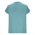 thumbnail image 4 of Mittory Women's V Neck Short Sleeve Tops Button Down Casual T Shirts Basic Dressy Tees, 4 of 5