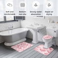 thumbnail image 6 of Nautical Pink Bathroom Rugs Set Seashell Ocean Beach Summer Non Slip Absorbent Soft Bath Mats 3 Piece Set with Bathroom Rug, U-Shaped Floor Mat, Toilet Seat Cover Small Size, 6 of 9