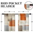 thumbnail image 4 of Orange Kitchen Curtains 36 Inch Length Beige Grey Window Curtains Over Sink Set of 2, Abstract Painting Art Short Tier Curtain for Kitchen, Modern Small Kitchen Decor 26x36 Inch, 4 of 5