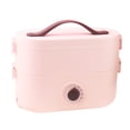thumbnail image 2 of Fiambrera eléctrica de 1,2 L ABS portátil para calentar alimentos, calentador de almuerzo con compartimento para oficina, coche, camión, escuela, hogar, rosa, 2 of 12
