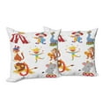 thumbnail image 6 of Ambesonne Cartoon Throw Pillow Cover 2 Pack, Circus Wild Animals, 18", Multicolor, 6 of 6