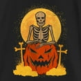 thumbnail image 2 of Girl's Lost Gods Halloween Skeleton and Jack-O'-Lantern  Graphic Tee Black Medium, 2 of 4