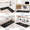 thumbnail image 5 of Black Kitchen Rugs and Mats Sets of 2, Funny Kitchen Decoration Rubber Backing Non-Slip Absorbent Mats for Sink Waterproof Runner Rug for Laundry Room 17x30+17x48inch, 5 of 7