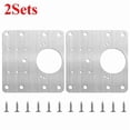 thumbnail image 1 of 2/10Sets Hinge Repair Plate Kitchen Cabinet Door Hinges Mounting Plate with Screw Flat Fixing Brackets Furniture Hardware Tools, 1 of 4