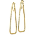 thumbnail image 2 of 14k Yellow Gold Polished & Diamond-cut Double Triangle Hoop Earrings - 56.95mm, 2 of 6