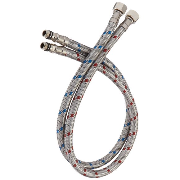 Homevacious Conector De Grifo De Cocina De Baño De 40 Pulgadas De Largo, Manguera De Suministro Trenzada, Rosca De Conexión De Grifo De Fregadero De Acero Inoxidable De Compresión Hembra De 3/8 Pulgad