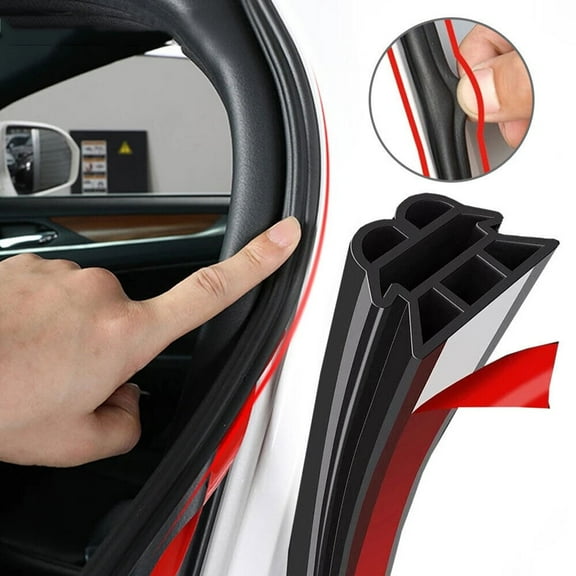 Rubber 3-Layer Car Door Seal Strips Sound Insulation Weatherstrip Accessories 5M