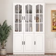 thumbnail image 7 of WIAWG 78.7" Bookcase with Glass Doors, Tall Wooden Display Cabinet for Home Office Living Room, 7 of 7