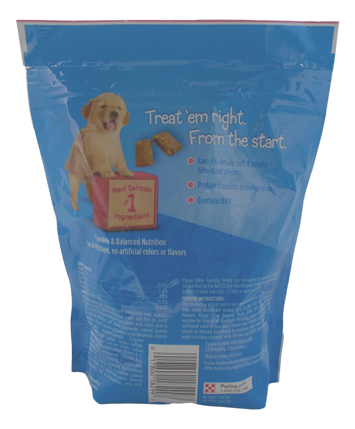 Purina Puppy Chow Healthy Start Dog Training Treats, Soft & Meaty Salmon Flavor, 24 oz + Rope Toy & MerlinsMart Zine
