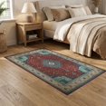 thumbnail image 2 of ODIKA 5'x7' Washable Area Rug Bathroom Way Abstract Mosaic Vintage Distressed Framework Stairs for Guest Room, Lounge, Apartment, Non-Slip Low Profile, Stain Resistant, 2 of 7