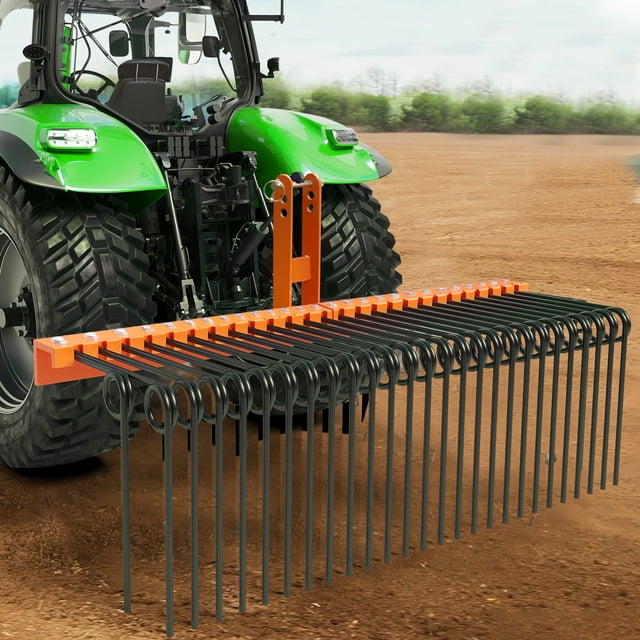 GloryStar 3-Point 72" Landscape Rake, Heavy Duty Tractor Rake, Cat-1 Quick Hitch Compatible**