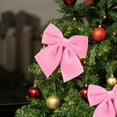 thumbnail image 4 of Costeam Christmas Wreath Bows Decor,Xmas Tree Topper Bow Decorations with Pink Burlap and Glitter String for Christmas Holiday Home Front Door Outdoor, 4 of 7